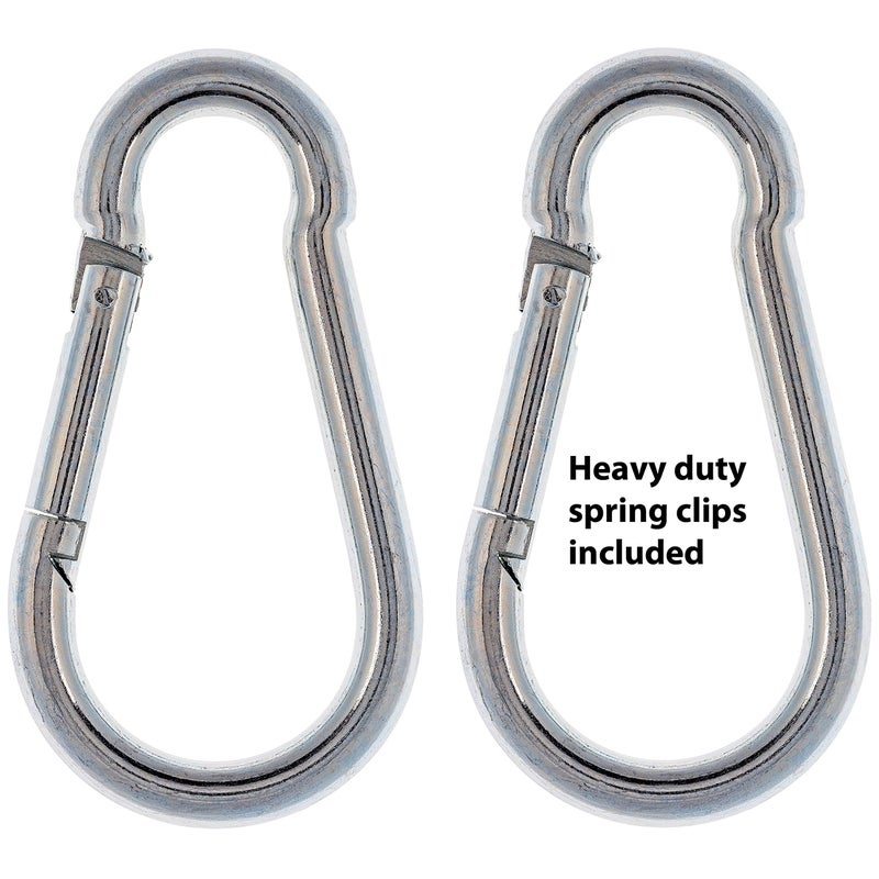 Safe Kidz 18" Trapeze Swing Bar Rings 48" Heavy Duty Chain Swing Set Accessories & Carabiners (Green) - Image 5